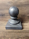 4 x 4 Cast Iron Ball Fence Finial Square Topper Post Caps for Posts - 2 Pack