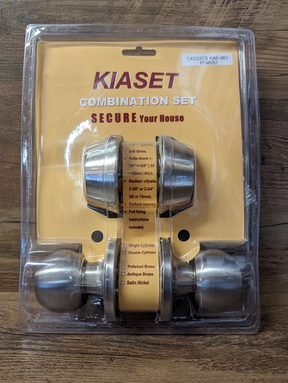 KAISET Security Door Lock Set Satin Nickel Etsy