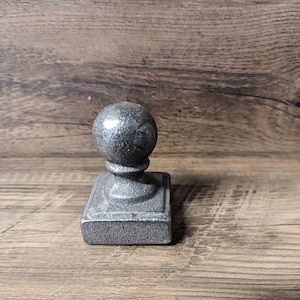 1.5 x 1.5 Cast Iron Ball Fence Finial Square Topper Post Caps for Posts