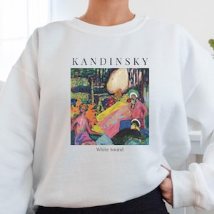 Kandinsky White Sound Sweater Abstract Art Shirt Famous Painting Sweatshirt Unisex Women Gift for Artist Wassily Kandinsky  Colorful Student