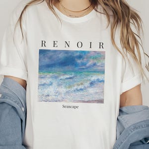 Renoir Seascape T-shirt Fine Art Womens Mens Unisex Tee Artist Gift Famous Painting Shirt By Pierre August Renoir Ocean Impressionist Tshirt