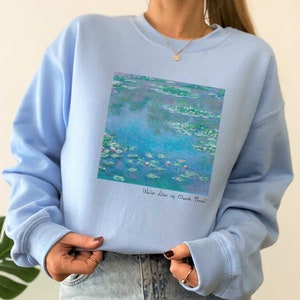 Monet Water Lilies Sweater Floral Womens Sweatshirt Artist Gift Famous Painting Unisex Aesthetic Sweatshirt Water Lilies By Claude Monet