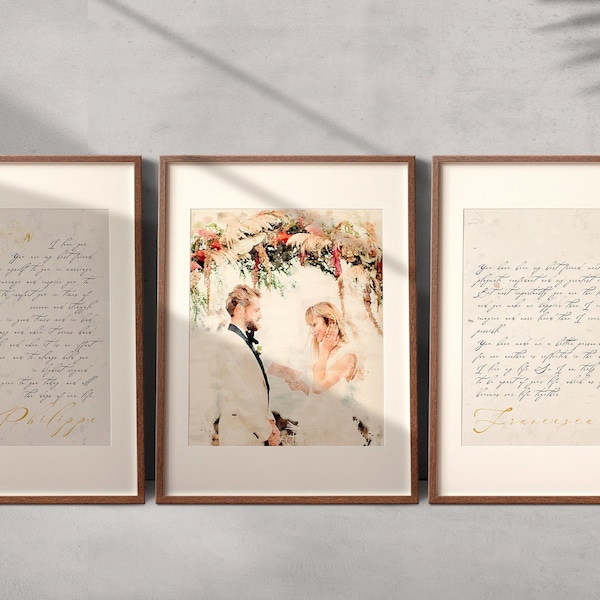Wedding Vows Framed on Canvas Etsy