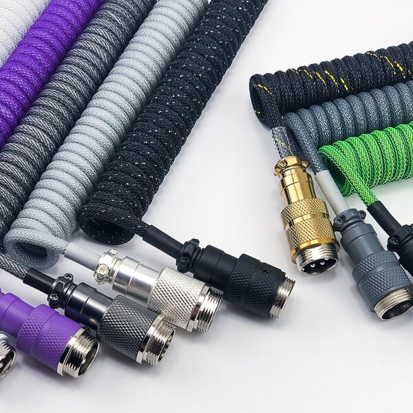 Coiled Custom Keyboard Aviator Cables USB C Cable - Customizable