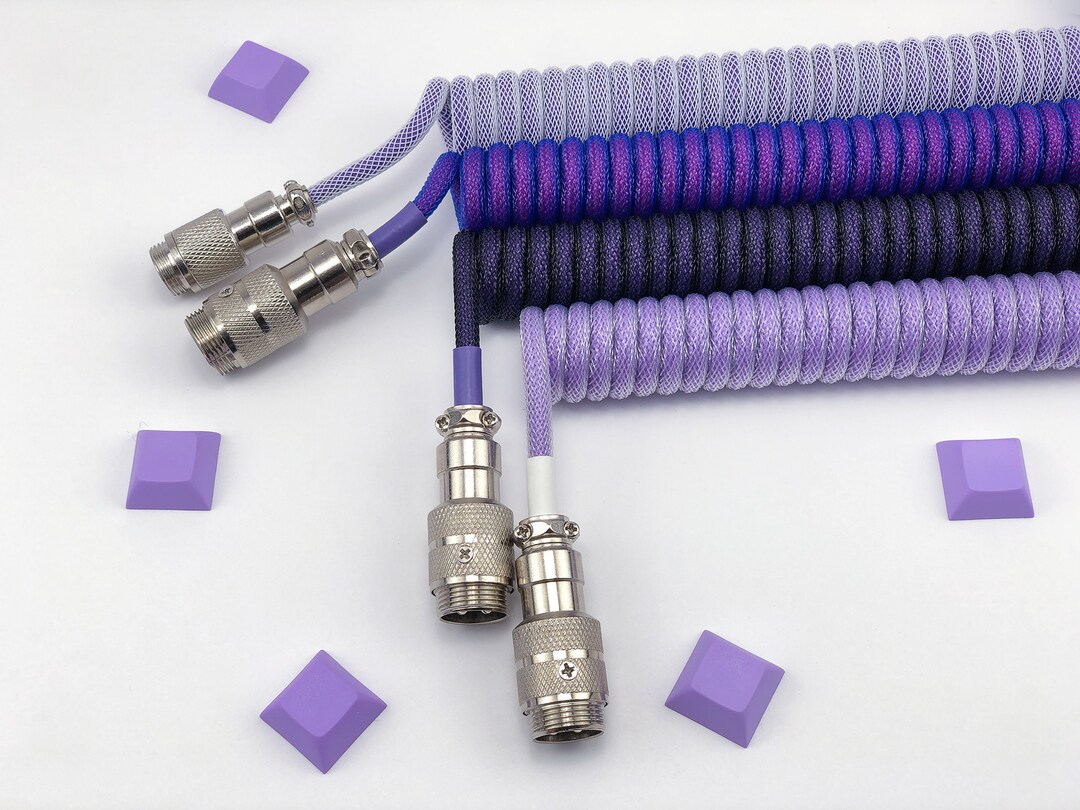 Coiled Keyboard Cable Custom Coil USB C Aviator Cables for Mechanical