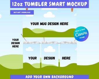 12oz Tumbler Canva Frame Tumbler Mockup Mini Tumbler Canva Background Drag and Drop Mockup Canva Mini Tumbler Mockup 12oz Tumbler Mockup