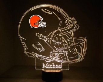 Cleveland Browns, Light Up, Modern  helmet,NFL Football LED Sports Fan Lamp, Personalize FREE