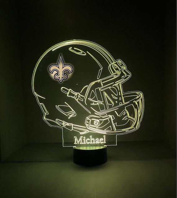 New Orleans Saints, Light Up, Modern helmet, NFL Football LED Sports Fan  Lamp, Personalize FREE
