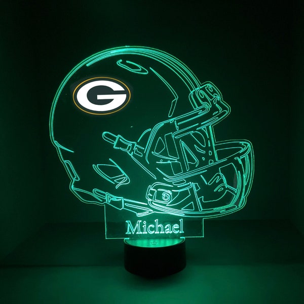 Green Bay Packer Helmet Lamp Etsy