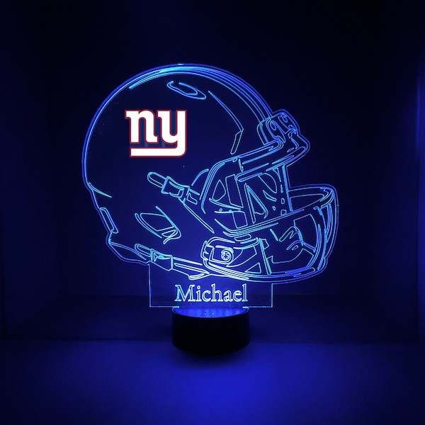 New York Giants, Light Up, Modern  helmet, NFL Football LED Sports Fan Lamp, Personalize FREE