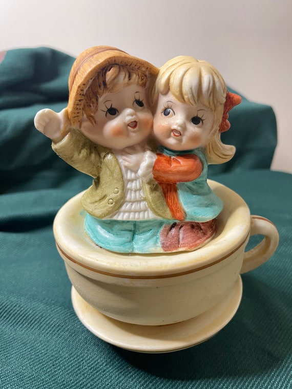 Vintage Himark Japan Musical Cup With Boy and Girl Inside TEA Etsy