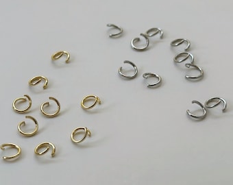 Stainless Steel Open Jump Rings, 3mm 4mm 5mm 6mm 7mm Jump Rings, Hypoallergenic Gold/Steel Ring Connectors, Jewelry findings Supplies Tools