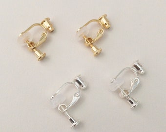 18k Gold Plated/Silver Clip-On Earrings Converter, Gold/Silver Earring Clip Backs, Earring Converter For Non-Pierced Ears, Earring Component