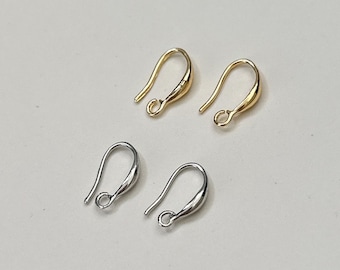 14k Gold Plated Earring Hooks With Loop, Ear Wires,French Hook Earring,Gold Plated Earring Wires Supply Findings,Ear Wire For Jewelry Making