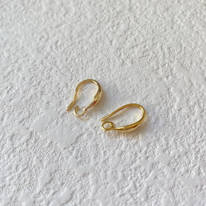 14k Gold Plated Earring Hooks With Loop, Ear Wires,French Hook Earring,Gold Plated Earring Wires Supply Findings,Ear Wire For Jewelry Making image 2
