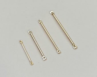 20mm/25mm/30mm/35mm,14k Gold Plated Round Bar Charm Connector Findings,Bar Link Earring Connectors With Loop Hole, Earring Findings Supplies