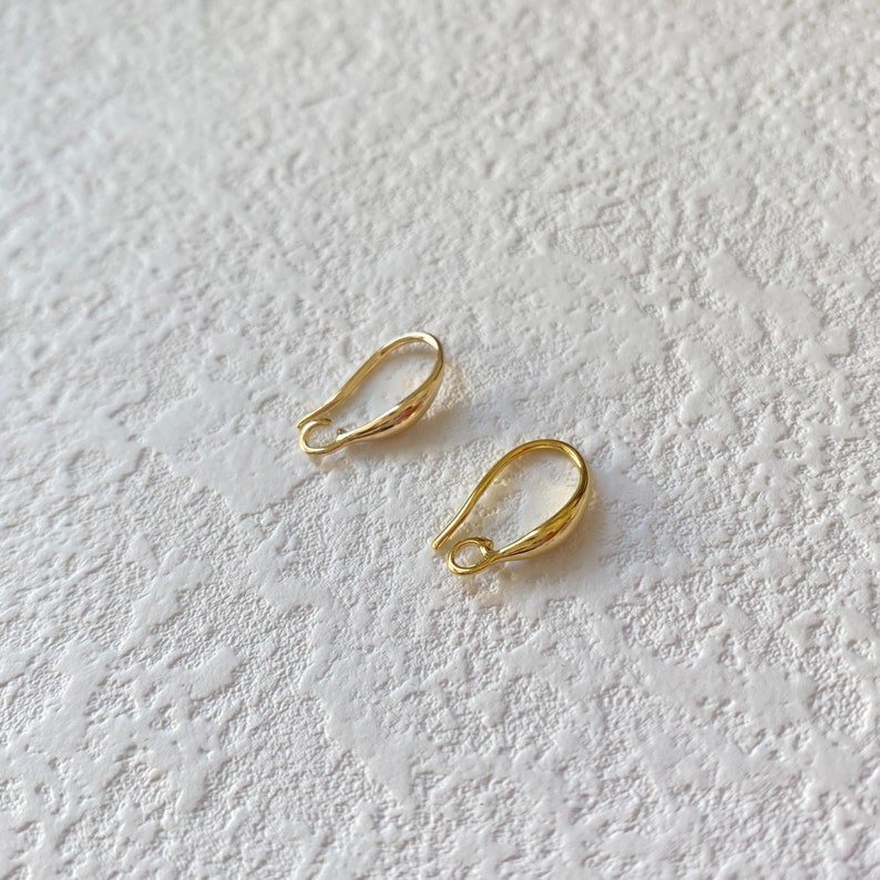 14k Gold Plated Earring Hooks With Loop, Ear Wires,French Hook Earring,Gold Plated Earring Wires Supply Findings,Ear Wire For Jewelry Making image 3
