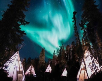 Aurora Borealis Northern Lights Print - Fine Art Photography by Rachel Bear Photo