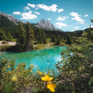 Pots d'encre - impression de photographie d'art par Rachel Bear Photo - paysage des Rocheuses canadiennes - lac Johnston Canyon - parc national Banff