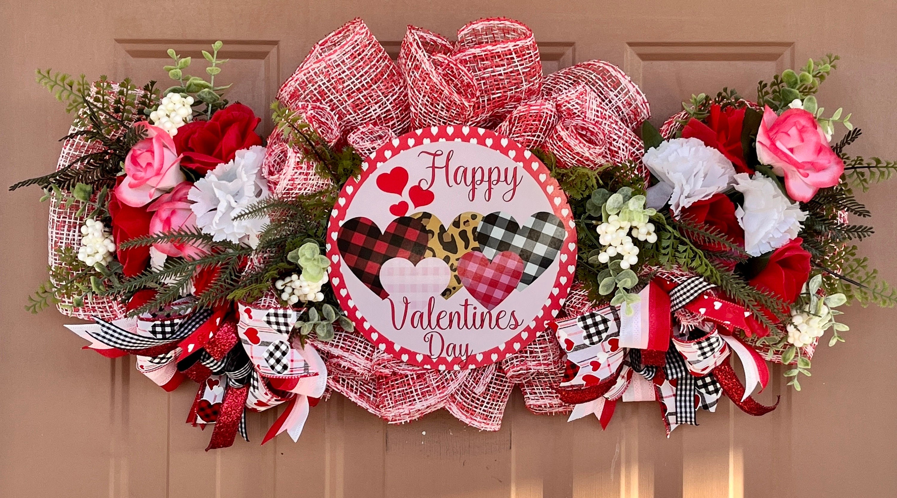 Valentine's Swag for Front Door, Spring Swag, Heart Wreath, Summer Day  Wreath, Candy Wreath, Ice Cream Swag, Birthday Party, Lollipop Wreath 