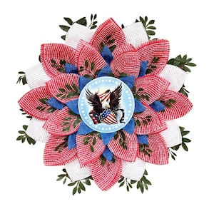 Patriotic Eagle Wreath,Veterans Day gift, Fourth of July decor,American Flag Wreath, Military Wreath, Memorial Day wreath, Americana decor