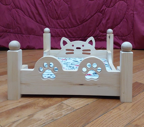 Wooden Cat Bed Etsy