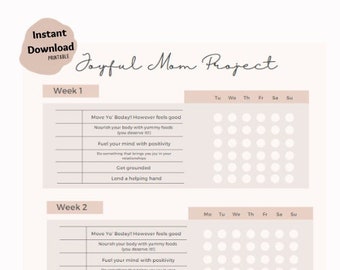 Joyful Mom Project - Habit Track + Editable Canva Template