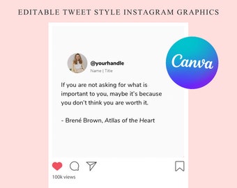 Fun + Motivating Tweet-Style Quote Templates | Editable Canva Designs