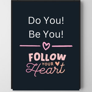 Inspirational / Printable / 24x18 Wall Art / Be You Do You / Black & Pink