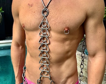 Unisex Body Chain Harness - Stainless Steel Festival Jewelry for LGBTQ+ Pride, Queer Fashion, and Statement Accessories - Free Shipping