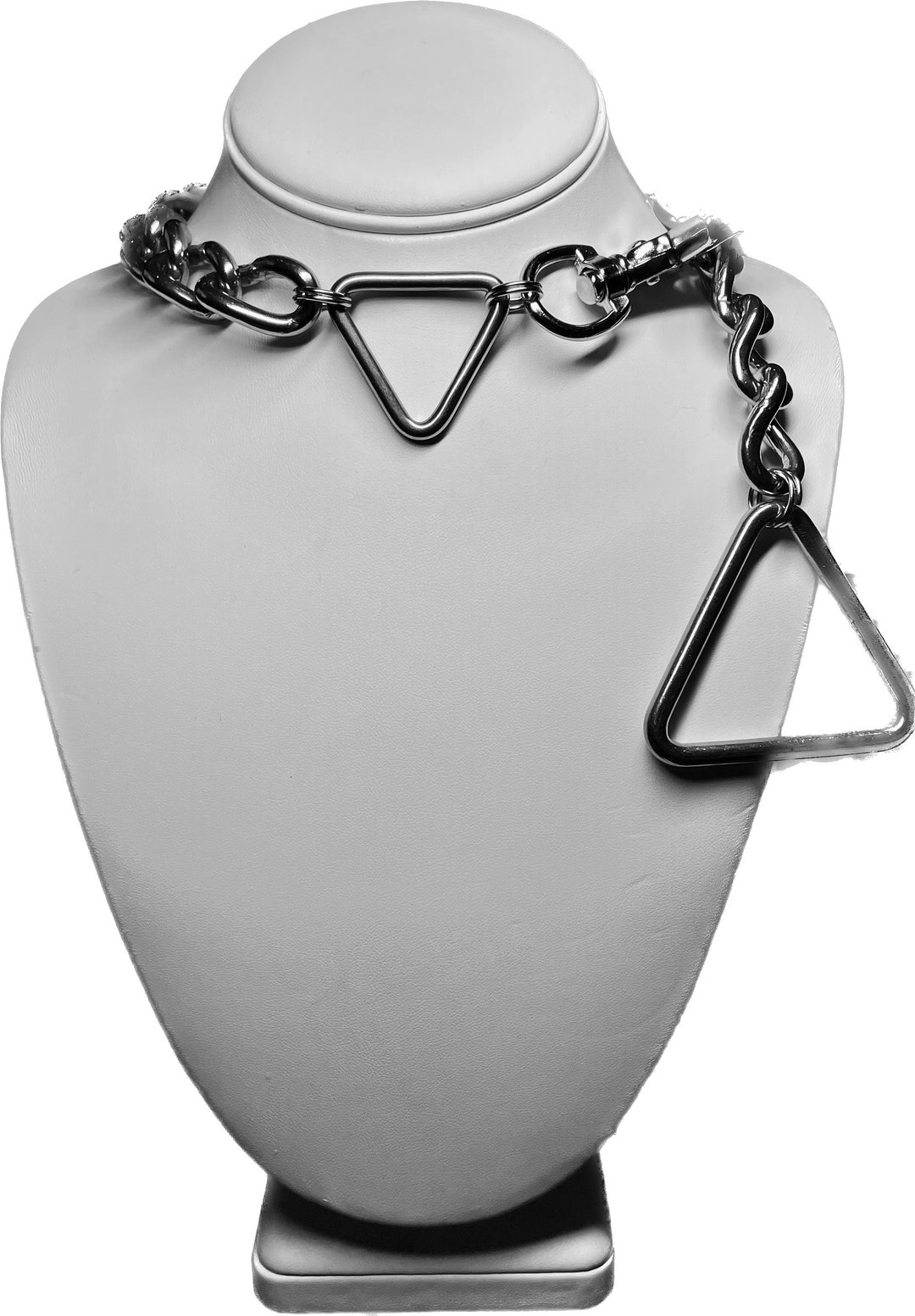 Thick Edgy Punk Chain, Triangles, Many Ways to Wear, Stainless Steel Twist Chain, Unisex