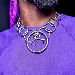 Stainless Steel Spiked Chainmail Necklace – Unisex Punk Choker