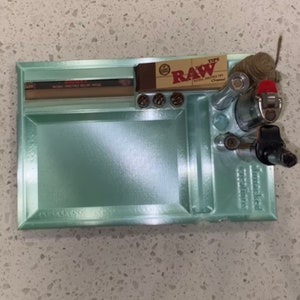 Innovative Rolling Tray - Mint Green | Paper Dispenser | Tip Dispenser | Lighter Holders | Wick Spool
