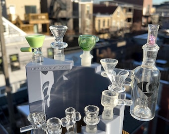 Glastrappan (Grå) - Skålhållare för vattenpipa | 18 mm skåldel | 14 mm skåldel | Stoner-gåvor | Skålhållare