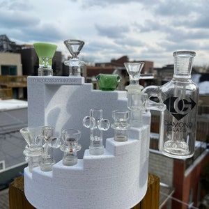 The Glass Staircase (ALL COLORS) - Bowl Holder for Water Pipe | 18mm Bowl Piece | 14mm Bowl Piece | Stoner gifts | Bowl Piece Holder