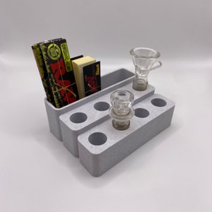 10/14/18mm Glass Bowl Caddy w/ 8 Spaces and Storage
