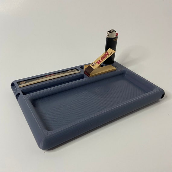 cigarette paper dispenser Sturdy King Size Rolling Tray - Built-in Paper Dispenser | Tip Dispenser |  Lighter Holders | Wick Spool