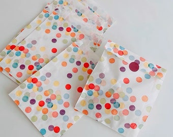 Colorful Dot Paper Gift Bag; Small Party Paper Gift Bag; Kraft rainbow paper gift bag; wrapping paper bag for cookie candy