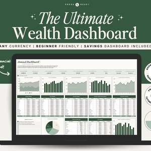 The Ultimate Budget Spreadsheet Monthly Budget Financial Dashboard Debt Calculator Sinking Funds Google Sheets Budget Tracker - Cool Green