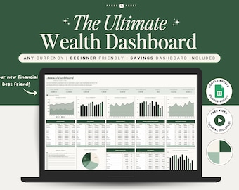 The Ultimate Budget Spreadsheet Monthly Budget Financial Dashboard Debt Calculator Sinking Funds Google Sheets Budget Tracker - Cool Green