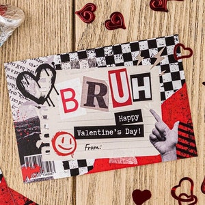 Cartoline di San Valentino Bruh, San Valentino in classe stampabile, San Valentino per adolescenti e preadolescenti, San Valentino preadolescenti, San Valentino divertenti per bambini a scuola