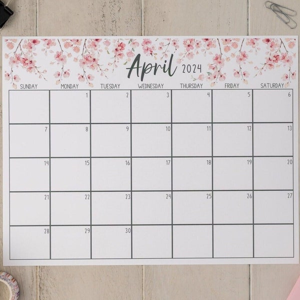 Printable April 2024 Calendar