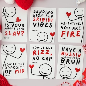 Tarjetas de San Valentín para niños de Slang, divertidas tarjetas de San Valentín para el aula, tarjetas de San Valentín digitales, tarjetas de San Valentín para la escuela, tarjetas de San Valentín con palitos para niños