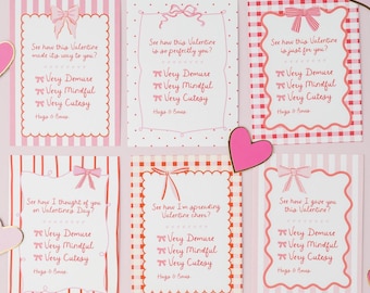 Very Demure Meme Valentines, Funny Coworker Valentines, Printable Galentine's Day Card for Friends, Girly Pink Coquette Bow Friendship Cards