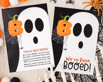 You've Been Booed Poem, Printable Halloween Game, Neighborhood Tradition, We've Been Booed Sign, Boo Basket, Cute Ghost, Treat Card Download