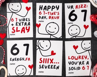 6 7 Printable Classroom Valentines, Tween Valentine Cards, Stick Figure Teen Slang Valentines, Funny Kids Valentine Cards, Instant Download