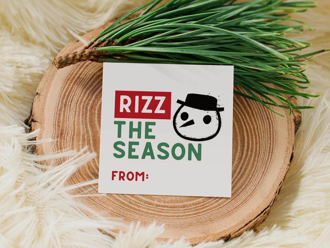 The Rizz Printable Rizz the Season Gift Tag, Printable Treat Tags for Tweens, Class ...