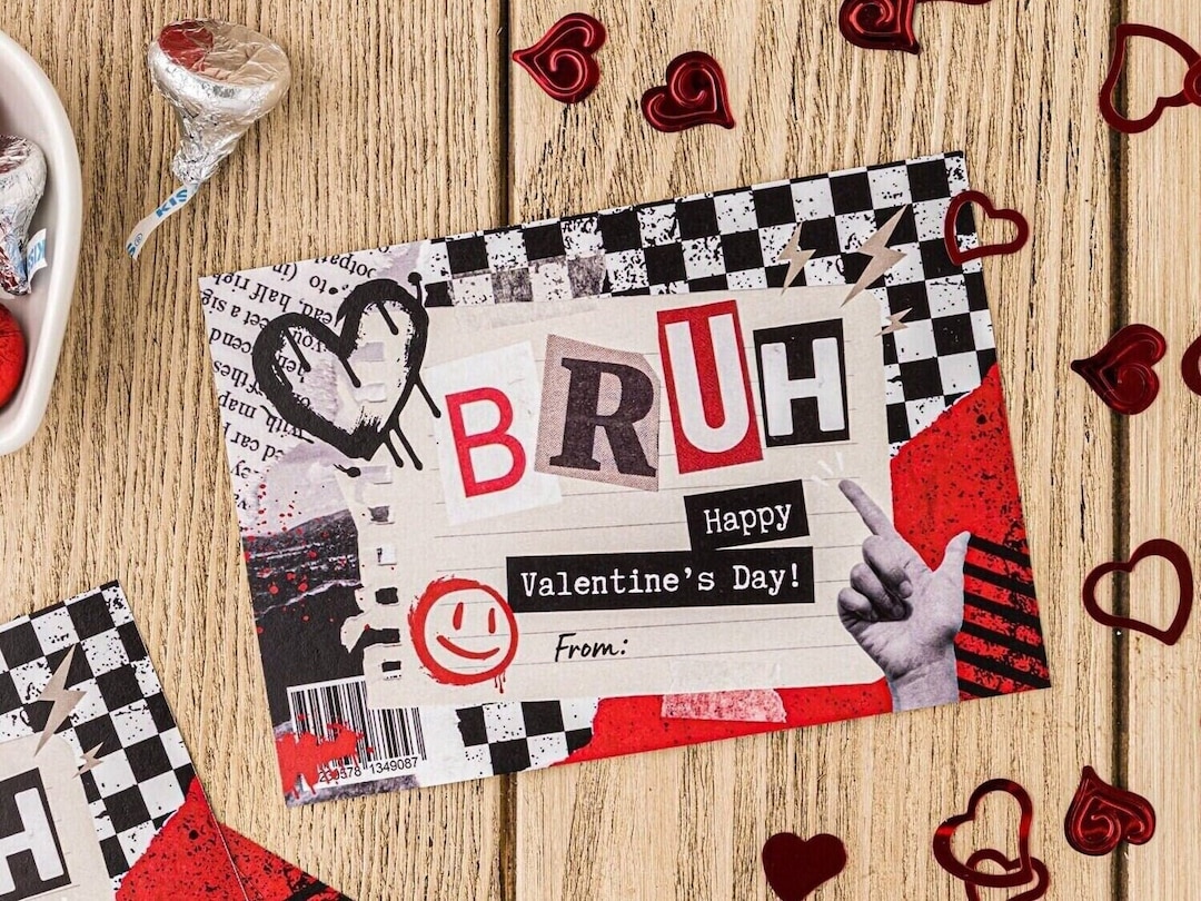 Bruh Valentine Cards, Printable Classroom Valentines, Valentines for ...