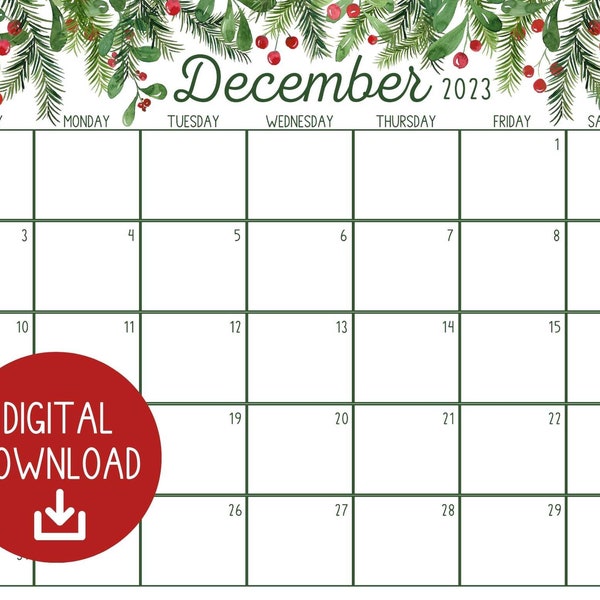 Printable December 2023 Calendar