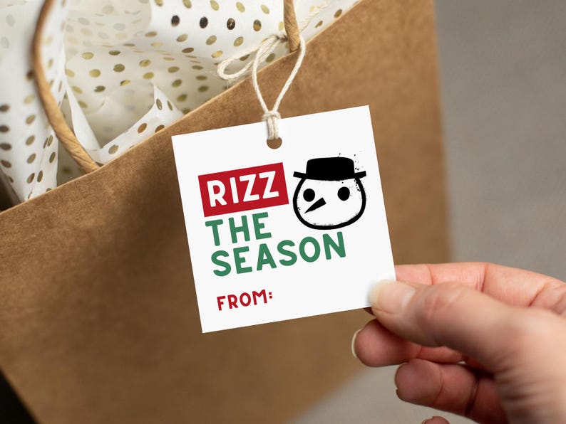 Rizz the Season Gift Tag, Printable Treat Tags for Tweens, Class ...